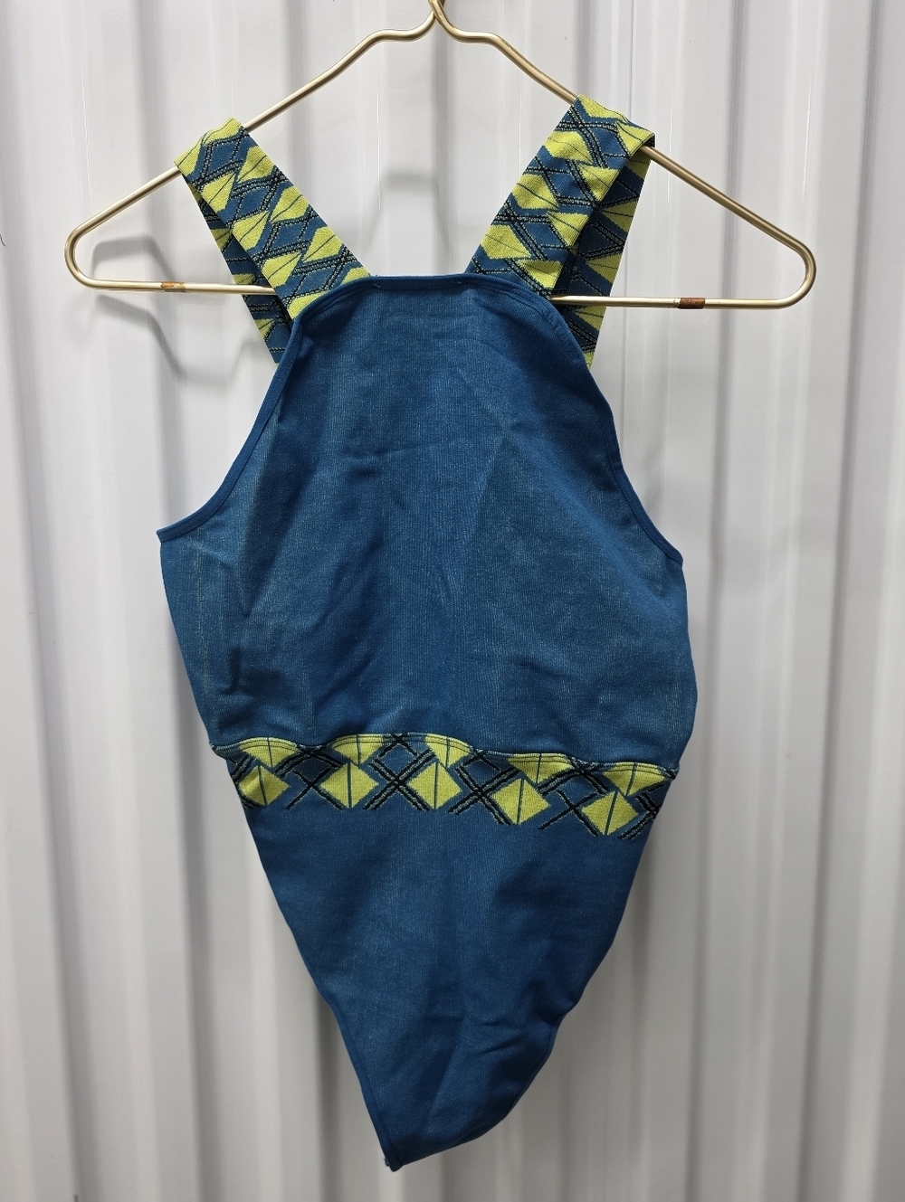 Free People Teal One-Piece with Lime Accent Straps